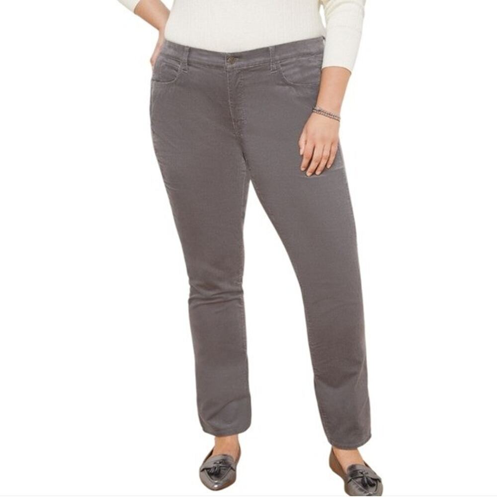 Talbots Grey Velveteen Straight Leg Casual Comfort Career Everyday Trousers 16P